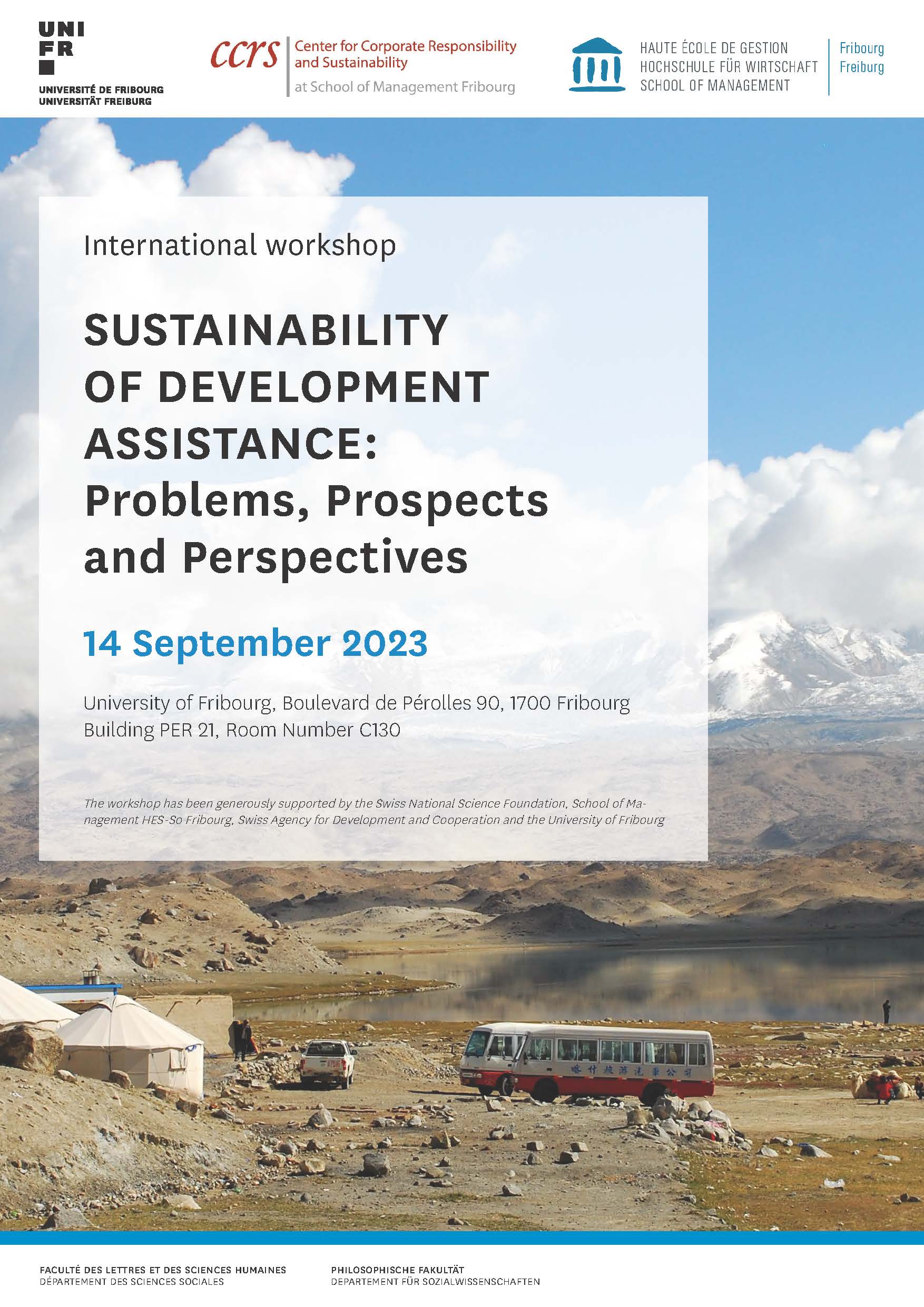Poster for international workshop "Sustainability of Development Assistance: Problems, Prospects and Perspectives"